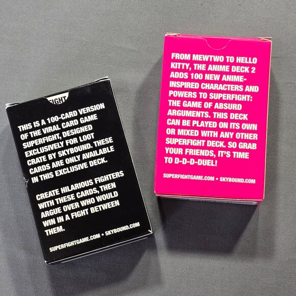 Superfight The Anime Deck 2 The Loot Crate Deck Skybound Card Games NEW Lot of 2 - Picture 2 of 4